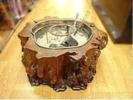 関西火鉢 コンパクトな古民具 囲炉裏座卓テーブル 五徳・灰あり 長火鉢